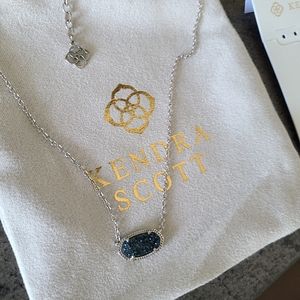 Kendra Scott Elisa silver necklace blue drusy